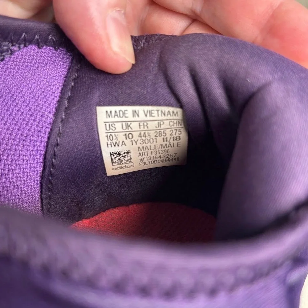 Adidas Alphabounce Beyond Mens 10.5 Purple Mesh Athletic Running Shoes‎ F35396
